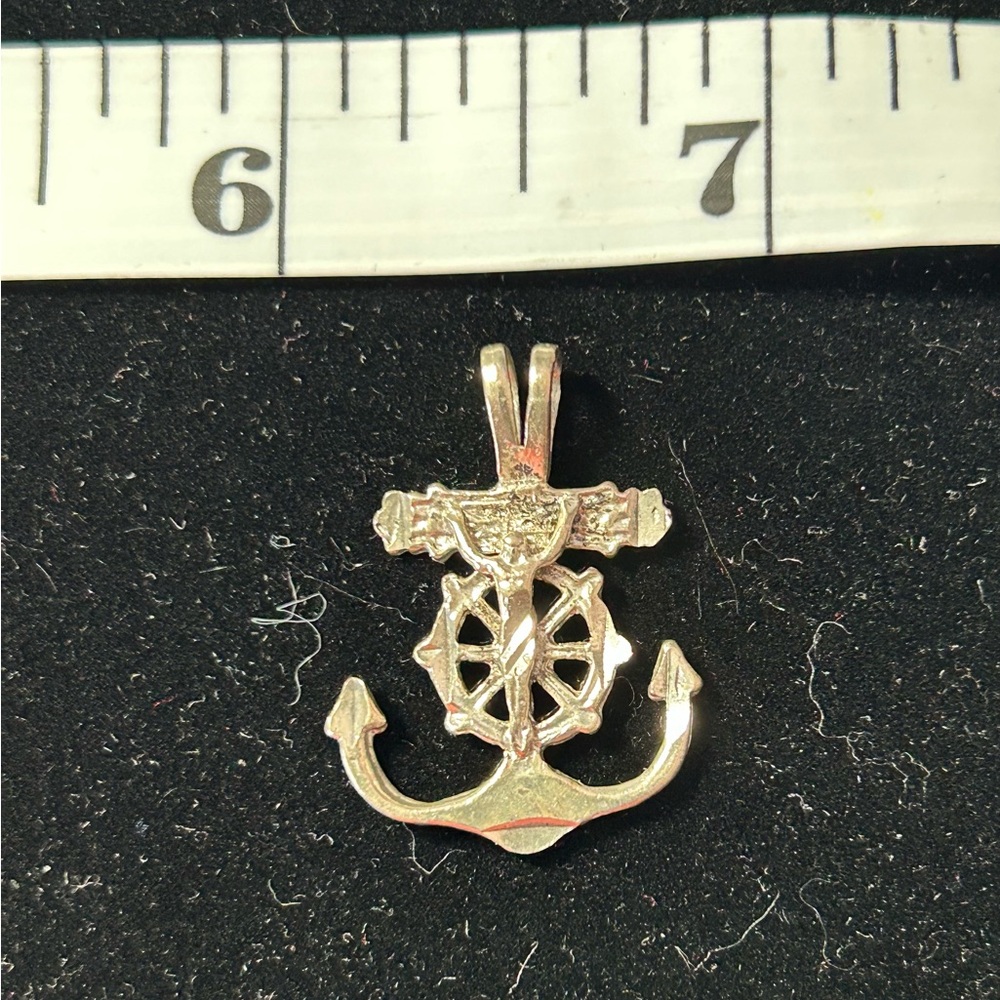 Old anchor/Jesus 925 silver pendant